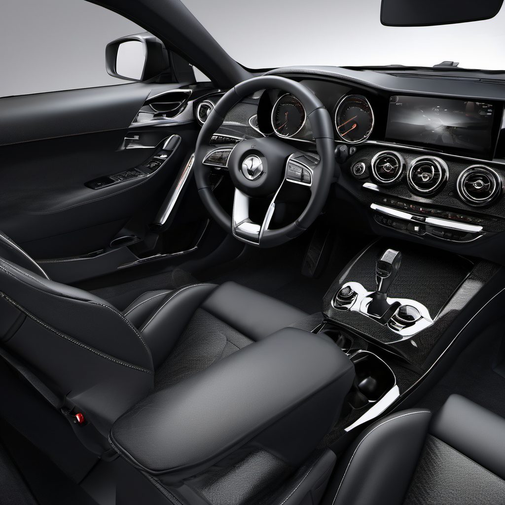 A spotless black leather interior.